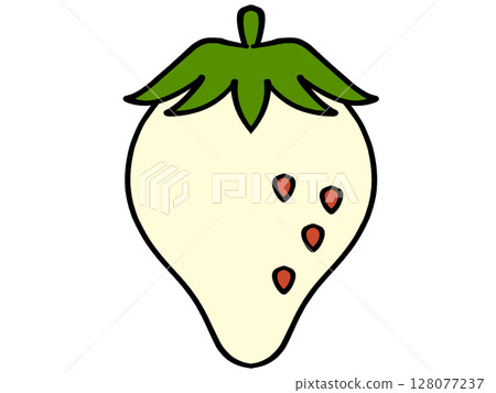 Simple white strawberry illustration material 128077237