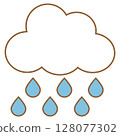 Simple rain illustration icon 128077302