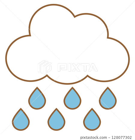 Simple rain illustration icon 128077302