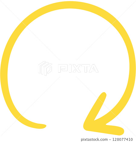 Illustration of a single-line hand-drawn arrow 20 (yellow) 128077410