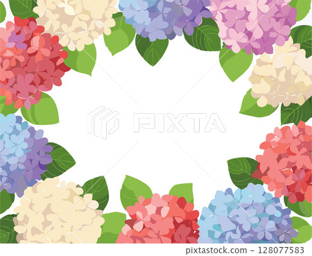 水彩畫的繡球花的插圖框架 128077583