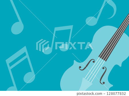 Background material of a violin and musical notes with the image of classical music - horizontal 128077832