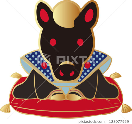 2026新年賀卡2026福助娃娃福助馬年馬袴可愛插畫素材 128077939