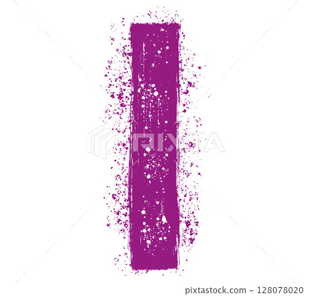 Brush strokes letter. Purple handwritten font. 128078020