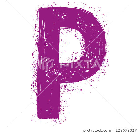Brush strokes letter. Purple handwritten font. Brush strokes letter. Purple handwritten font. 128078027