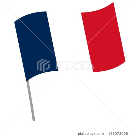 France national flag flutters with flagpole France national flag flutters with flagpole 128078066