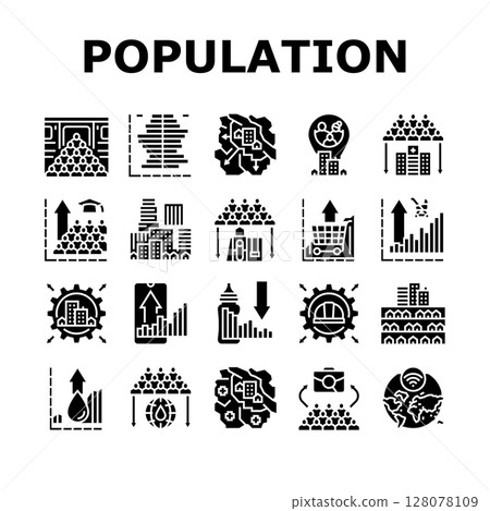 population growth icons set vector population growth icons set vector 128078109
