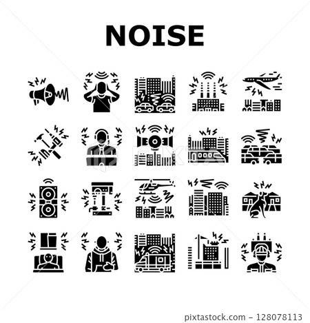 noise pollution icons set vector noise pollution icons set vector 128078113