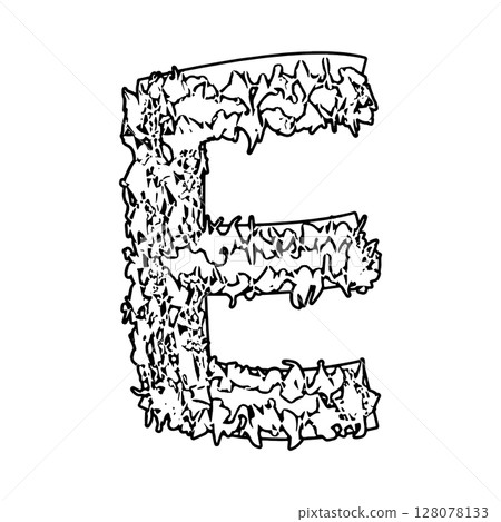 Decorative letter with bizarre neoplasm. Vector font. Decorative letter with bizarre neoplasm. Vector font. 128078133