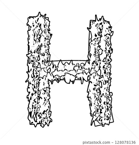 Decorative letter with bizarre neoplasm. Vector font. Decorative letter with bizarre neoplasm. Vector font. 128078136