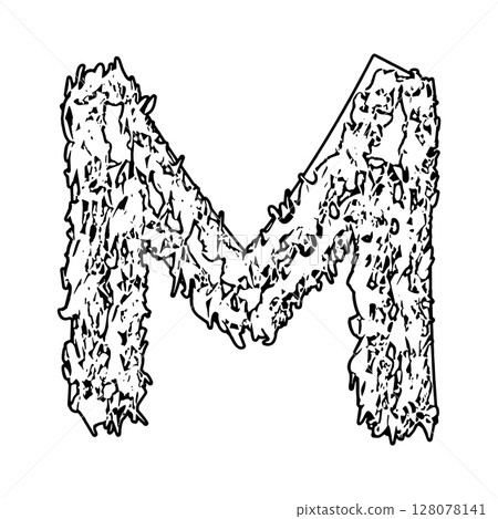 Decorative letter with bizarre neoplasm. Vector font. Decorative letter with bizarre neoplasm. Vector font. 128078141