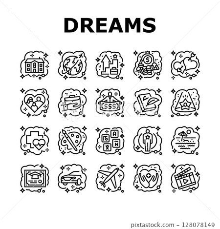 human dreams icons set vector human dreams icons set vector 128078149