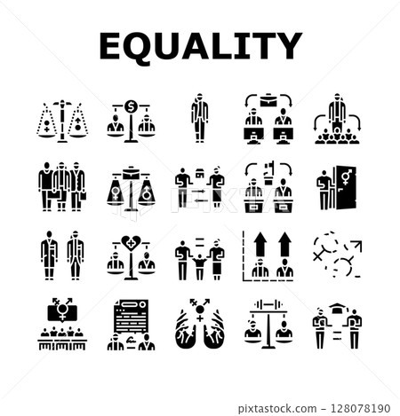 gender equality empowerment icons set vector gender equality empowerment icons set vector 128078190