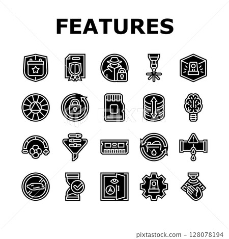 additional features product icons set vector 128078194