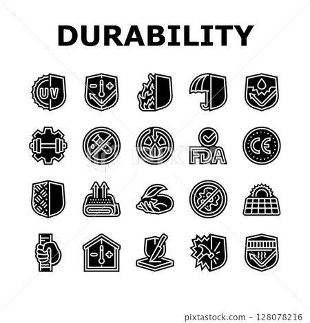 protection durability product icons set vector 128078216