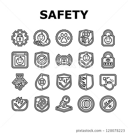 safety protection product icons set vector 128078223