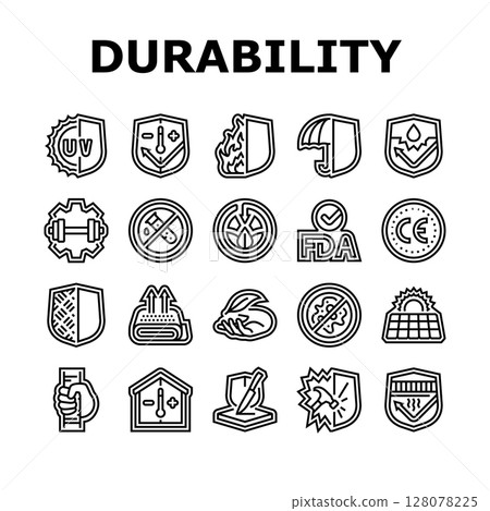 protection durability product icons set vector protection durability product icons set vector 128078225