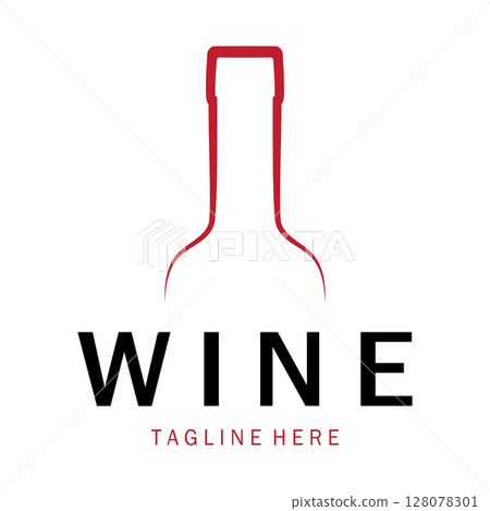 Wine logo with wine glasses and bottles.for night clubs,bars,cafe and wine shops. Wine logo with wine glasses and bottles.for night clubs,bars,cafe and wine shops. 128078301