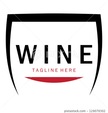 Wine logo with wine glasses and bottles.for night clubs,bars,cafe and wine shops. Wine logo with wine glasses and bottles.for night clubs,bars,cafe and wine shops. 128078302