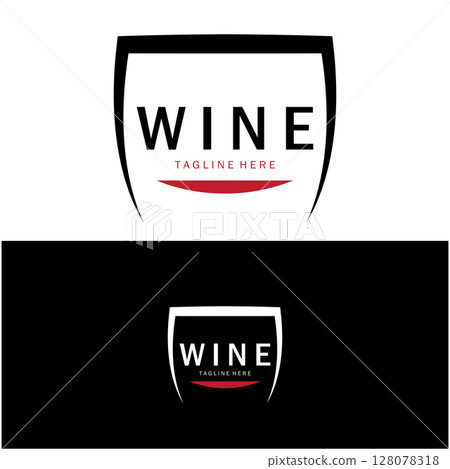 Wine logo with wine glasses and bottles.for night clubs,bars,cafe and wine shops. Wine logo with wine glasses and bottles.for night clubs,bars,cafe and wine shops. 128078318