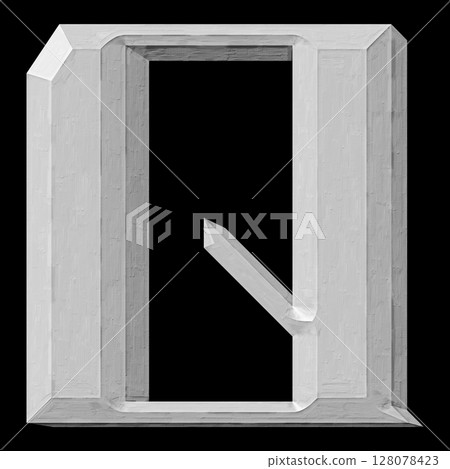Decorative old-time letter on black background. 128078423