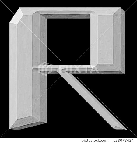Decorative old-time letter on black background. Decorative old-time letter on black background. 128078424