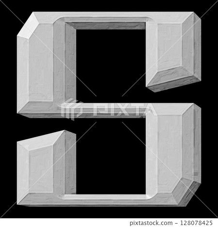 Decorative old-time letter on black background. Decorative old-time letter on black background. 128078425