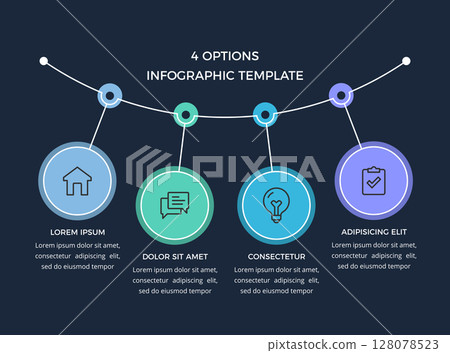 Infographic Template with 4 Options Infographic Template with 4 Options 128078523