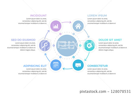 Circular Process Infographic Template 128078531