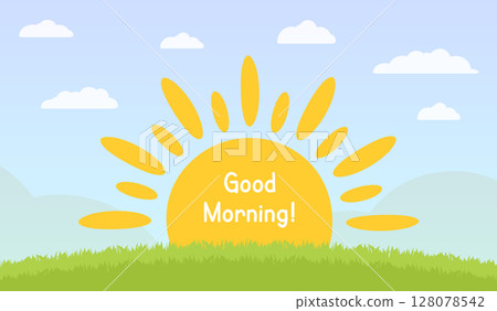 Good morning sun illustration 128078542