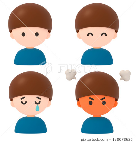 上身男性臉部表情集 128078625