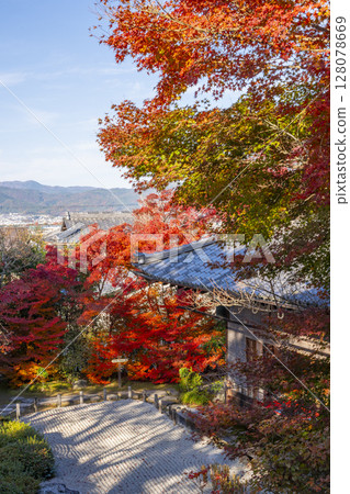京都的秋天：金福寺、殘松亭、枯山水庭園 128078669