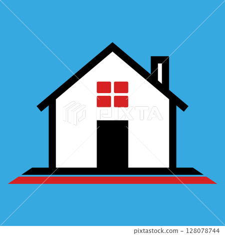 Simple house illustration. Vector home icon. Logo template. 128078744