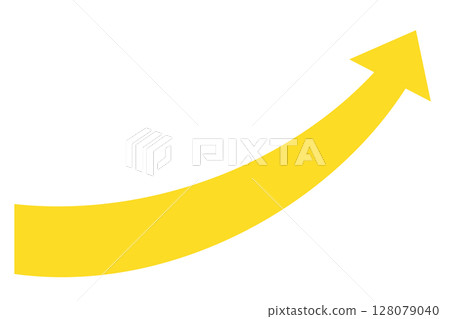 Rising yellow arrow 128079040