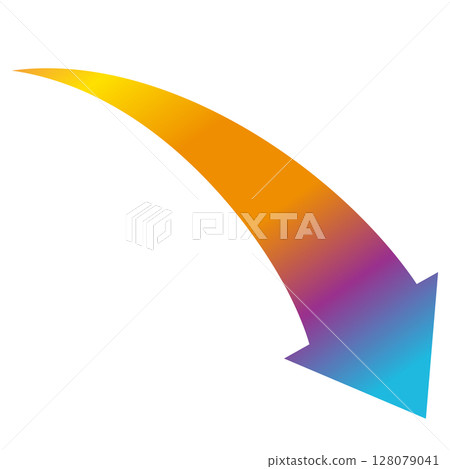 Descending colorful gradient arrow Descending colorful gradient arrow 128079041