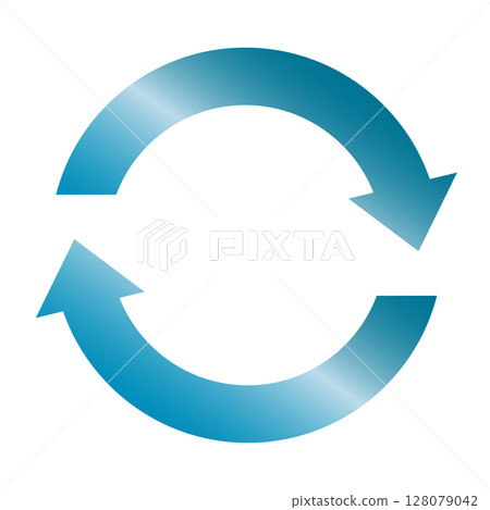 Circular shiny blue gradient arrows 128079042