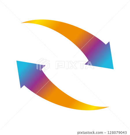 Circulating colorful gradient arrows 128079043