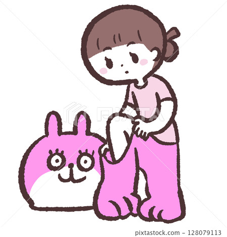 一位穿著服裝的女士的插圖 一位穿著服裝的女士的插圖 128079113