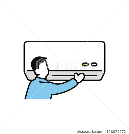 維修、檢查和安裝空調的承包商的圖示插圖 維修、檢查和安裝空調的承包商的圖示插圖 128079272