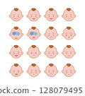 Face Icons: Various baby expressions 128079495