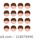Face Icon: Various facial expressions of boys 128079496