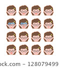 Face Icons: Various facial expressions of girls 128079499