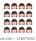 Face Icons - Illustrations of women with various facial expressions 128079501