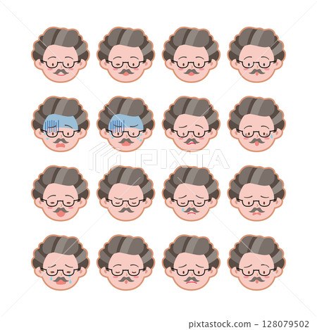 Face Icons - Illustrations of men with various facial expressions 128079502