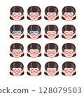 Face Icons - Illustrations of women with various facial expressions 128079503