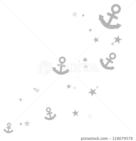 Grey anchor and star illustration Grey anchor and star illustration 128079578