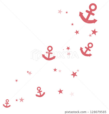 粉紅色錨和星星插圖 128079585