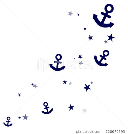 Navy blue anchor and star illustration Navy blue anchor and star illustration 128079593