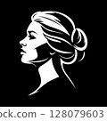 Woman head. Logo template. Company identity icon. 128079603