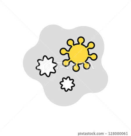 Viruses and mold simple vector line icon illustrations 128080061